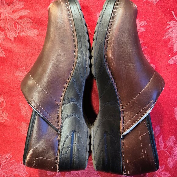 CS Clogs Women's Brown Leather Clogs, Size EU 38.5, US 8, Used - Picture 4 of 6